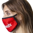 thumbnail image 4 of 2PC PACK 'NO HANDS' FACE MASK COVERING SET- 1PC RED AND 1PC BLACK, 4 of 5