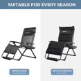 thumbnail image 5 of XXL Zero Gravity Chair with Cushion, 33In Oversized Zero Gravity Lounge Chair, Patio Outdoor Recliner Chair for Indoor Outdoor with Headrest, Cup Holder, Footrest Support 500Lbs, 5 of 6