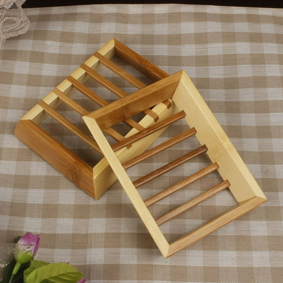 HEMOTON  Storage Dish Bamboo Soap Holder Eco-friendly Leak-proof Box