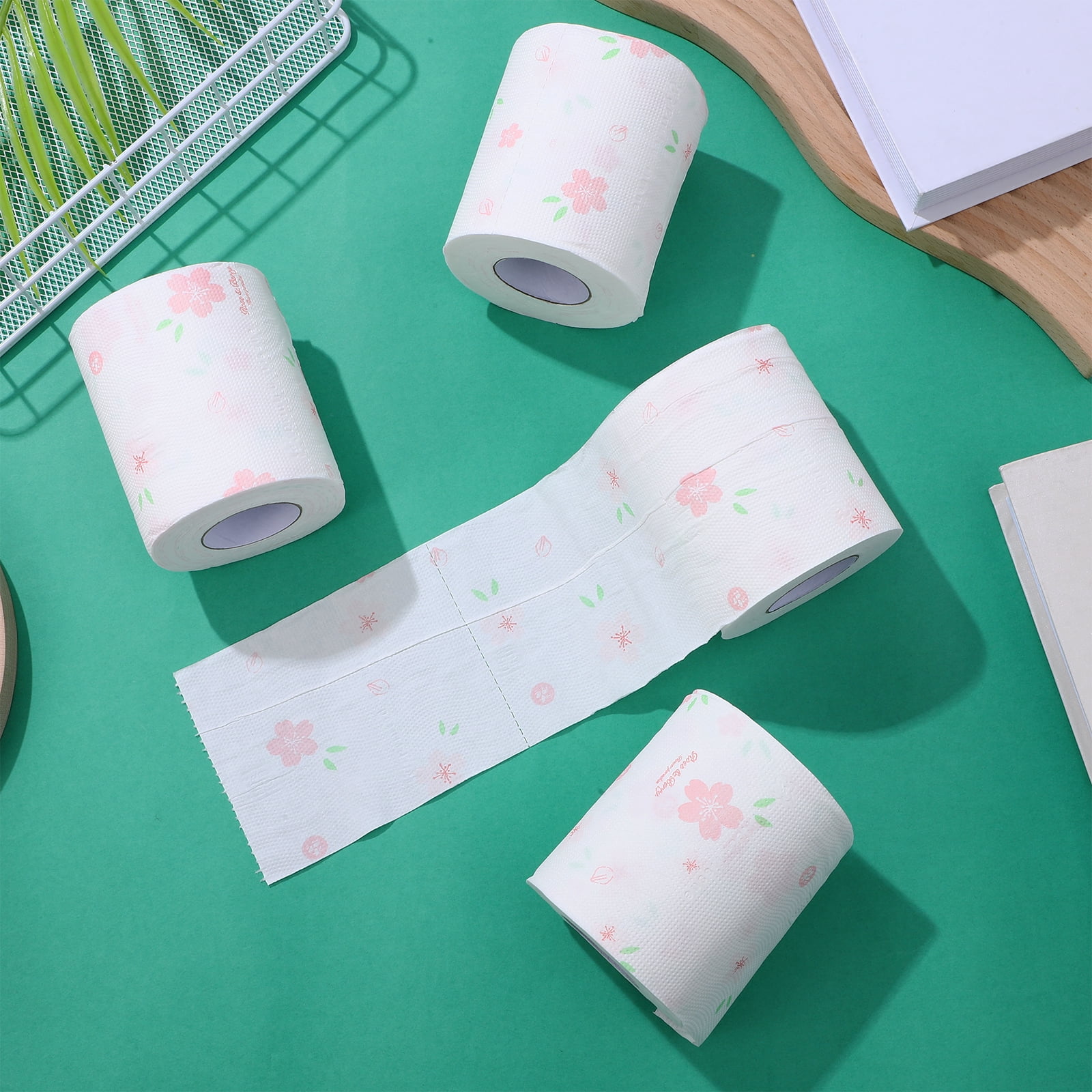 ETEREAUTY Decorative Flower Pattern Toilet Paper for Comfortable Bath Tissue