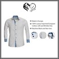 thumbnail image 4 of Multicolor Men's Long Sleeve Slim Fit Designer Dress Shirt, European Cotton Made, Small, 4 of 6