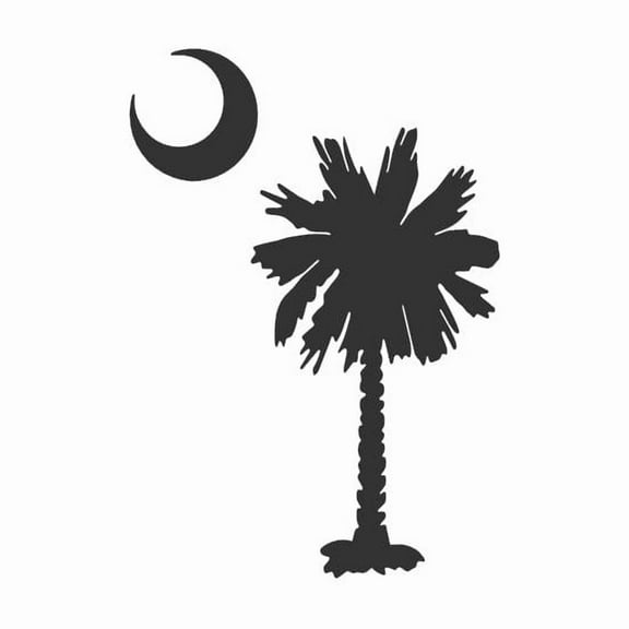 Palmetto Tree South Carolina Vinyl Decal Sticker UV & Waterproof Bumper Window Laptop Automotive Water Bottle Gift accessories – BLACK 5"