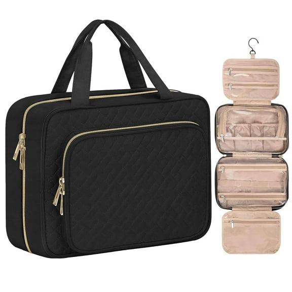 Hanging Toiletry Organizer for Travel - Waterproof Cosmetic Bag with Multi-Compartment, Portable Makeup Storage for Bathroom, Gym, Camping & Business Trips (Gift Idea)