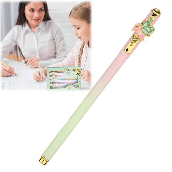 CHENjy Flower God Pen Museum Inspired Exquisite Pattern Design Smooth Writing High Quality Ink Gift Pen for Women Men Students 0.35*5.78 in