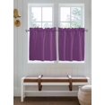 thumbnail image 6 of Dark Purple Half Window Curtains 24 Inches Long, Farmhouse Solid Purple Color Modern Art Window Treatment Curtain Drapes, Short Curtains Tiers for Kitchen Over Sink, 27.5"x24", 2 Panels, 6 of 7