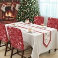 thumbnail image 4 of Christmas Chair Covers Set of 1 Winter Snowflakes Red Background Chair Back Covers Stretch Removable Washable Slipcovers Protector for Dining Room Kitchen Party Decor, 4 of 5