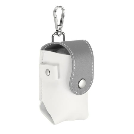 2 x 1.8 x 3.7 Inch Golf Ball Bag Portable PU Leather Golf Ball Pouch with Belt Clip Storage Bag with Tee Holder for Men and Women Grey