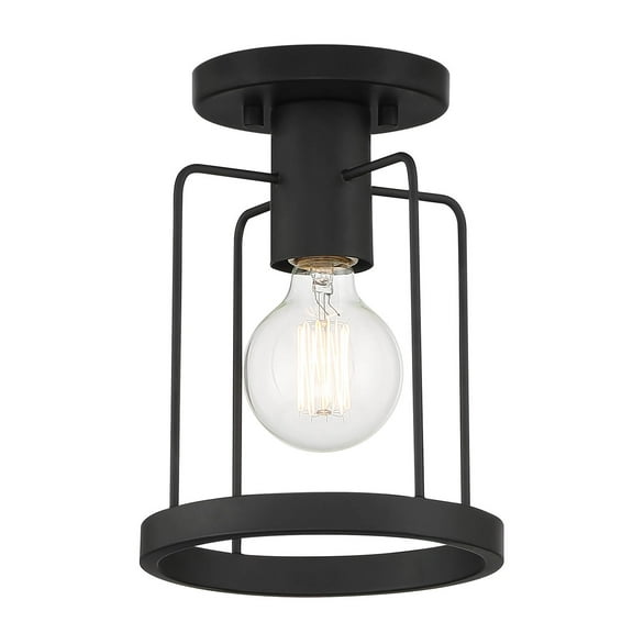Designers Fountain Tafo 1 Light Matte Black Semi Flush Mount Ceiling Light, D273M-SF-MB