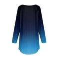 thumbnail image 5 of ATOYSOY Womens Blouses Dressy Trendy Long Sleeve Loose Blouse Round Neck Pullover Floral Tunics Tops Crew Neck Sweatshirts Blue L, 5 of 5