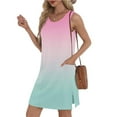thumbnail image 5 of Liquidation d'Été 2025! Robe Grande Taille pour Femmes, Robe d'Été Décontractée Sans Manches à Col Rond Imprimée avec Poche, 5 of 5