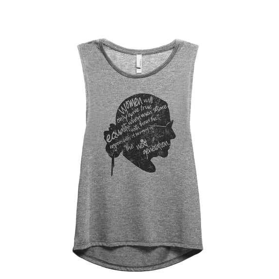 The Next Generation RBG Women's Fashion Sleeveless Muscle Workout Yoga Tank Top Heather Grey Grey Medium