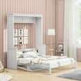 thumbnail image 2 of Euroco Queen Size Murphy Bed with Desk and Shelf, Convertible Wall Bed into a Cabinet for Living Room, Easy Open and Close for Adults, 2 of 16