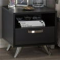 thumbnail image 2 of Baxton Studio Warwick 1 Drawer End Table in Dark Brown, 2 of 11