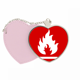 thumbnail image 1 of Fuego la plaza roja marca de advertencia Bolsa de viaje Mirror maquillaje corazón rosa, 1 of 4