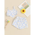 thumbnail image 3 of FEORJGP Kids Girls Summer 2PCS Outfits 1T 2T 3T 4T 5T Toddler Baby Sleeveless Camisoles Vests Daisy Print Heart Cami Tops Elastic Waist Shorts Sets In Fashion Cute Clothes for Daily Vacation, 3 of 7