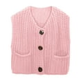 thumbnail image 4 of Womens Sleeveless Pullover Vest Cozy Knit for Fall and Winter Clothing Women's Sleeveless Knit Cardigan Vest With Pockets And Buttons Solid Color Short Style, 4 of 8