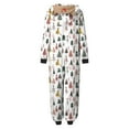 thumbnail image 6 of Odeerbi Christmas Onesie Pajamas for Family Holiday Sleep Jumpsuit Long Sleeve Family Christmas Pajamas Matching Sets Mom Fashion Lattice Print Plush Jumpsuit Sleepwear PJs Set White, 6 of 6