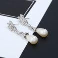 thumbnail image 4 of Xinyolin Bridal Necklace Earrings Two Layers Faux Pearls - Adjustable Long Lasting Stud Earrings Set for Wedding, 4 of 8