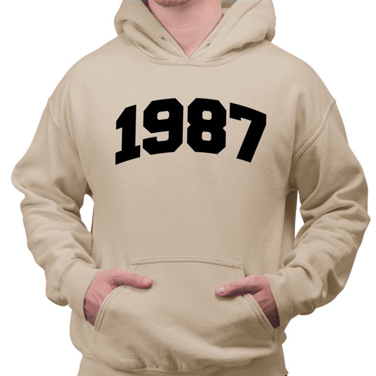 1987 College Style Hoodie Sweatshirt Unisex Small Sand - Walmart.com