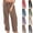 Style1-Coffee linen pants women, variant on Mceream Wide Leg Pants Women Plus Size Linen Baggy Harem Pants Drawstring Casual Lounge Pant with Pockets Casual Elastic Waist Summer Boho Beach Pants Loose Fit Dark Gray L