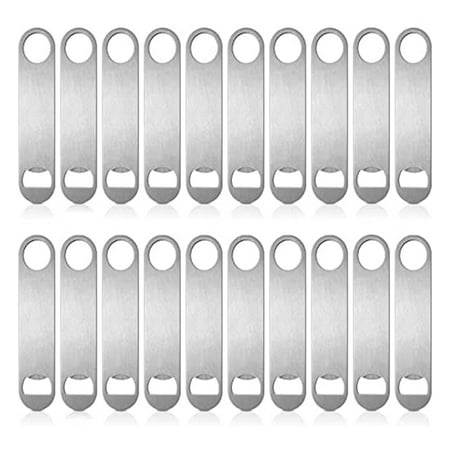 

20Pack Flat Bottle Opener Beer Cap Bottle Opener Bar Blade Bartender Bottle Opener for Kitchen Party Supplies Silver