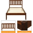thumbnail image 4 of Harper & Bright Designs Wood Platform Bed with Headboard/Wood Slat Support, Twin (Walnut), 4 of 7