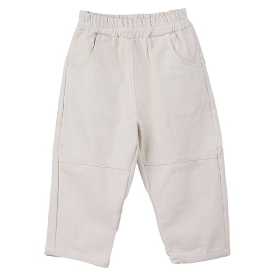 ContiKids Toddler Boys Girls Kids Unisex Ivory Denim Pockets Trousers Pants Beige 6-7 years