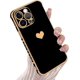 thumbnail image 1 of Funda compatible con iPhone 12 Pro Max para mujer y niña, con borde chapado, diseño de corazón de amor, suave TPU con protección a prueba de golpes en las 4 esquinas, para iPhone 12 Pro Max de 6,7, 1 of 8