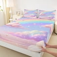 thumbnail image 3 of jejeloiu 3D Colorful Clouds Twin Sheet Sets,Multicolor Gradient Sky Bedding For Girls Kids 3-Piece, 3 of 7