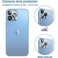 thumbnail image 4 of Protecteur d'Objectif de Caméra 2 Pack Compatible avec iPhone 13 Pro 6.1 inch / iPhone 13 Pro Max 6,7 Pouces, HD Verre Trempé Protecteur d'Écran de l'Objectif de la Caméra 9H Dureté, Résistant aux Rayures, Installation Facile, Clair, 4 of 5
