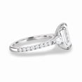 thumbnail image 3 of ESTE ORIGIN 2.00Ct Emerald Cut Moissanite Trilogy Engagement Ring – Pear Side Stones, Pavé Band, Cathedral Setting in 18K White Gold for Women US 4.5, 3 of 7