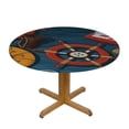 thumbnail image 3 of HAOXIT Red and Blue Stars Round Tablecloth Elastic Edge Tablecloth Waterproof Oilcloth Table Cover 38-42, 3 of 8