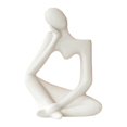 thumbnail image 2 of Estatuilla de estatua de de jarrón de cerámica moderna, adorno artesanal coleccionable de arte abstracto hecho a mano para decoración de blanco Macarena florero, 2 of 8