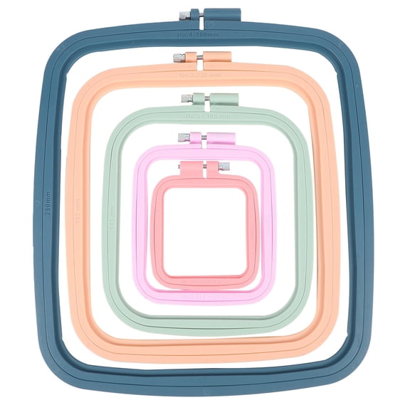 5 Pcs Embroidery Hoop Rectangle Embroidery Frame Cross Hoop Sewing Tool for Art Craft Handy Sewing,with Needles