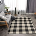 thumbnail image 3 of LNWH Retro Geometric Plaid Rug for Bedroom Living Room, Non-Slip Soft Foldable Carpet, 63" x 48", 3 of 6
