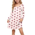 thumbnail image 3 of Auroural Girl'S Round Neck Long Sleeves Dress Homewear Sleeping Dress Kids, 3 of 9
