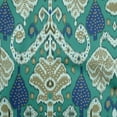 thumbnail image 1 of oneOone Cotton Cambric Teal Green Fabric Asian Ikat Sewing Material Print Fabric By The Yard 56 Inch Wide, 1 of 4