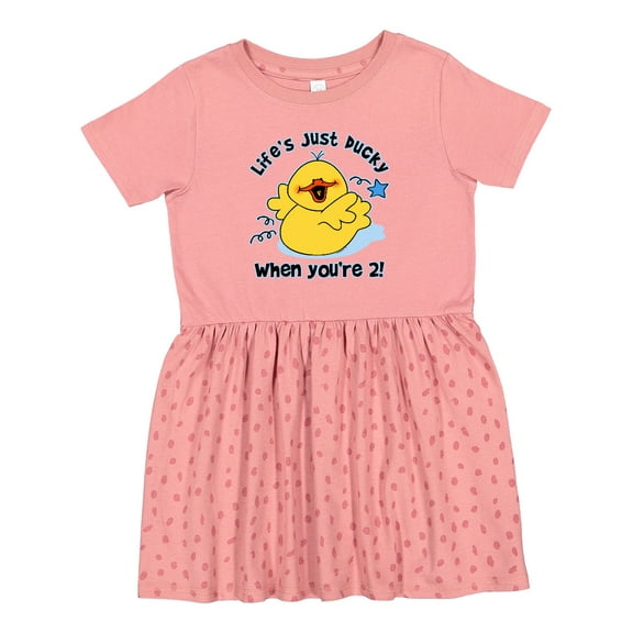 Inktastic Life's Ducky 2nd Birthday Girls Toddler Dress