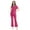 Rose Pink, variant on Women's Medical Scrubs Set - Quick Dry V-Neck Top with Pants, Multiple Pockets, Adjustable Drawstring, 10 colors