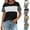 Army Green, variant on Womens Short Sleeve T Shirts Color Block Crewneck Casual Summer High Low Hem Side Split Blouse, Trendy Basic Daily Work Vacation Going Out Tops 2026 Fashion Clothes