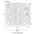 thumbnail image 6 of Design House 12-Pack 4" H x .625" Radius Butterfly Interior/Exterior Door Hinges, White, 6 of 13