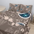 thumbnail image 2 of Ambesonne Ethnic Fitted & Top Sheet Set with Shams, Orienta Swirled Branch, Pale Brown Teal, 2 of 8