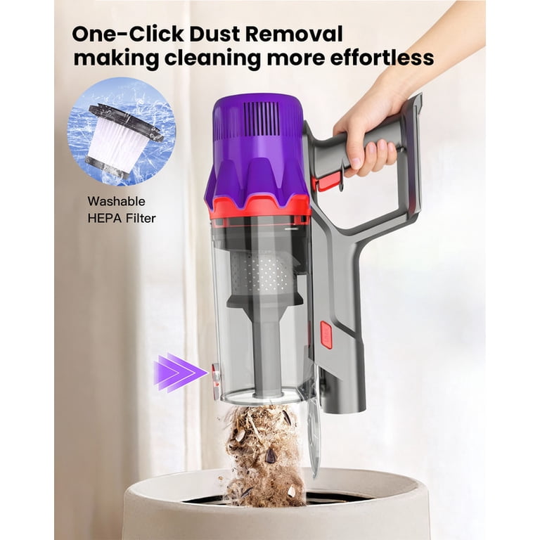 Cordless Stick Vacuum Cleaner - 45Kpa Powerful Suction, Up To 50 Min Runtime, LED Head, For Hardwood & Carpets