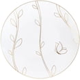 thumbnail image 2 of Combo Set 7" Dessert Plates and 10" inch Round White Plastic Plates with Gold Flutter Flower Print, Disposable China Like Party Plate, Heavy Duty Dinner Charger Plate, Salad, Wedding, Tableware (30), 2 of 5