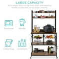 thumbnail image 4 of Best Choice Products 67in Counter-Height Baker's Rack w/ Locking Wheels, Adjustable Feet, 2 Wire Baskets - Brown/Black, 4 of 7