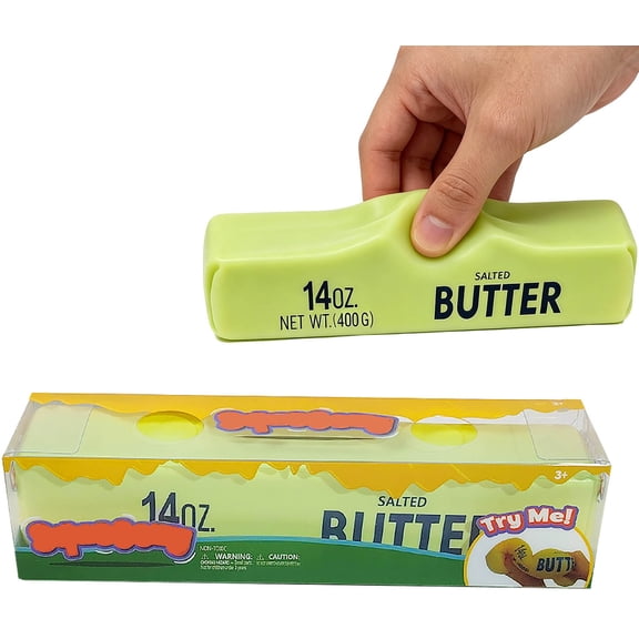 FufuCrick Butter Stick Squishy 1-Pack Office Accessory 9.4-inch Squishy Tactile Sensory Gadget Desk Ornament Decor for Adult Workspace, Green