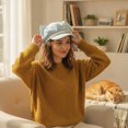 thumbnail image 5 of Slccxzc Blue Puppy Ears Beret Hat with Pin Plush Bone Y2K Painter Beanie Women Fall Winter Streetwear Cap, 5 of 7
