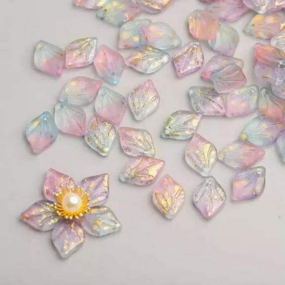 U8MO 20pcs 10x14mm Flower Petal Shape Crystal Lampwork Glass Loose Pendants Beads lot-1#