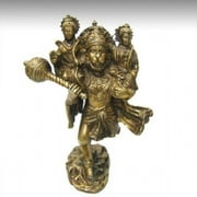 Veer Hanuman w/ Ram & Lakhan 8.5" Solid Brass