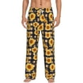 thumbnail image 2 of Lsque Vintage Black White Plaid Sunflowe Print Men's Pajama Pants, Lounge Pant - Comfortable Home Wear,Elastic Waistband, Stylish Design-XX-Large, 2 of 9
